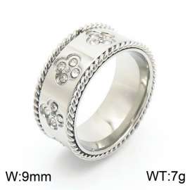 Stainless Steel Stone&Crystal Ring