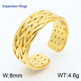 Minimalist braided stainless steel women's open ring