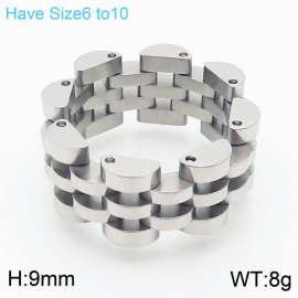Silver Color Stainless Steel Watchband Design Jewelry Ring