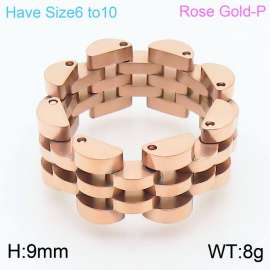 Rose Gold Stainless Steel Watchband Design Jewelry Ring