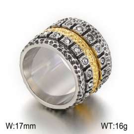 Stainless Steel Stone&Crystal Ring