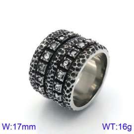 Stainless Steel Stone&Crystal Ring