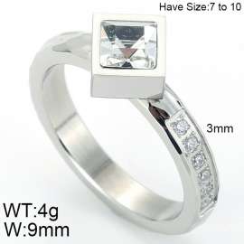 Stainless Steel Stone&Crystal Ring