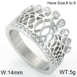 Stainless Steel Stone&Crystal Ring