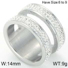 Stainless Steel Stone&Crystal Ring