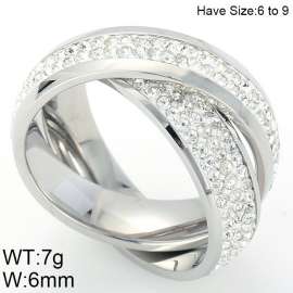 Stainless Steel Stone&Crystal Ring