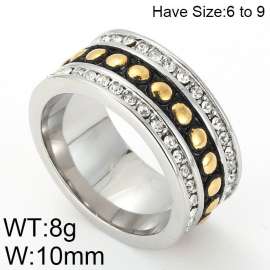 Stainless Steel Stone&Crystal Ring