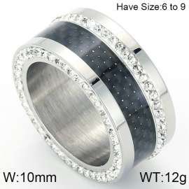 Stainless Steel Stone&Crystal Ring