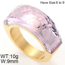 Stainless Steel Stone&Crystal Ring