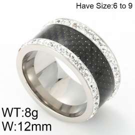 Stainless Steel Stone&Crystal Ring