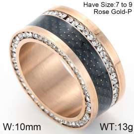 Stainless Steel Stone&Crystal Ring