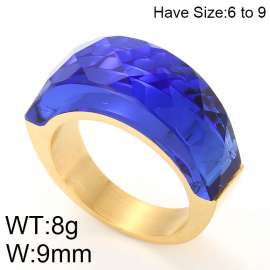 Stainless Steel Stone&Crystal Ring