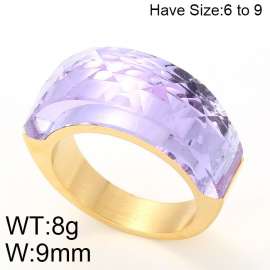 Stainless Steel Stone&Crystal Ring