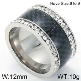 Stainless Steel Stone&Crystal Ring