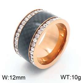 Stainless Steel Stone&Crystal Ring