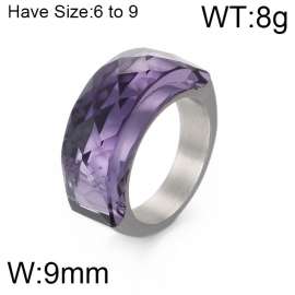 Stainless Steel Stone&Crystal Ring