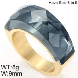 Stainless Steel Stone&Crystal Ring