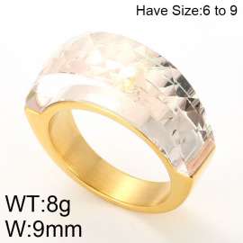 Stainless Steel Stone&Crystal Ring