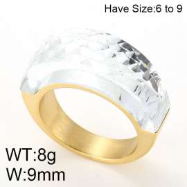 Stainless Steel Stone&Crystal Ring