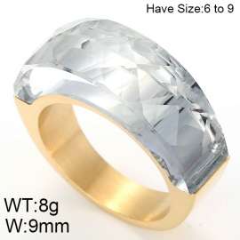 Stainless Steel Stone&Crystal Ring