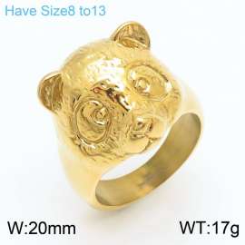 Stainless steel minimalist fashion panda shaped animal personalized jewelry gold ring