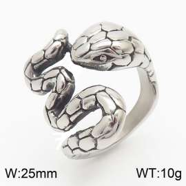 Unisex Stainless Steel Twisted Snake Jewelry Ring