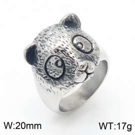 Stainless steel retro literature cute sloth ring
