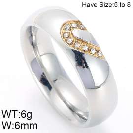 Stainless Steel Stone&Crystal Ring