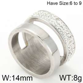 Stainless Steel Stone&Crystal Ring