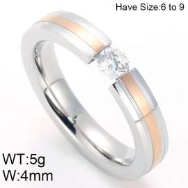 Stainless Steel Stone&Crystal Ring