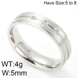 Stainless Steel Stone&Crystal Ring