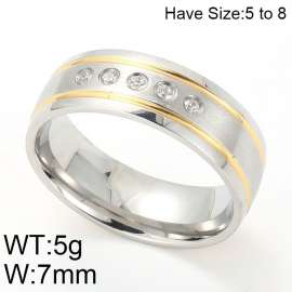 Stainless Steel Stone&Crystal Ring