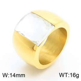 Hot Sale Stainless Steel Gold Plated Stone Ring