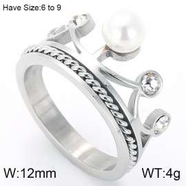 Stainless Steel Stone&Crystal Ring