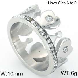 Stainless Steel Stone&Crystal Ring