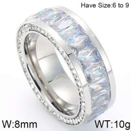 Stainless Steel Stone&Crystal Ring