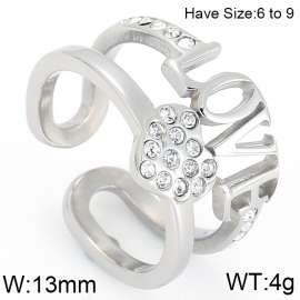 Stainless Steel Stone&Crystal Ring