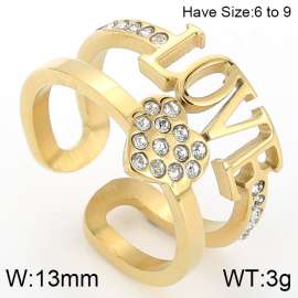 Stainless Steel Stone&Crystal Ring