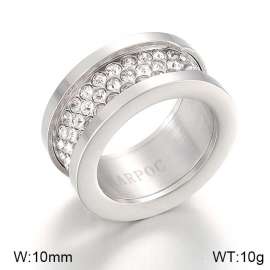 Stainless Steel Stone&Crystal Ring