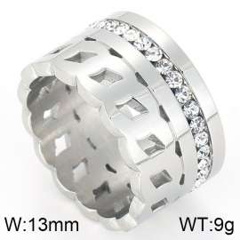 Stainless Steel Stone&Crystal Ring