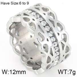 Stainless Steel Stone&Crystal Ring