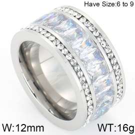 Stainless Steel Stone&Crystal Ring