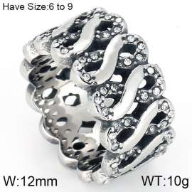 Stainless Steel Stone&Crystal Ring