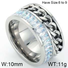 Stainless Steel Stone&Crystal Ring