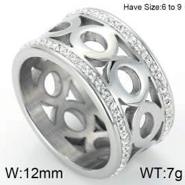 Stainless Steel Stone&Crystal Ring