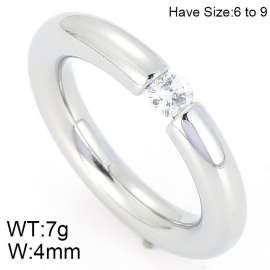 Stainless Steel Stone&Crystal Ring