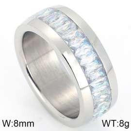 Stainless Steel Stone&Crystal Ring