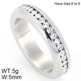 Stainless Steel Stone&Crystal Ring