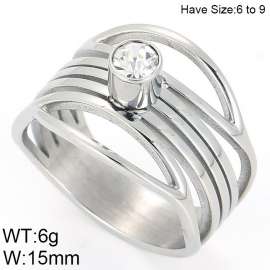 Stainless Steel Stone&Crystal Ring