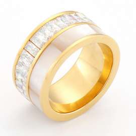 Stainless Steel Stone&Crystal Ring